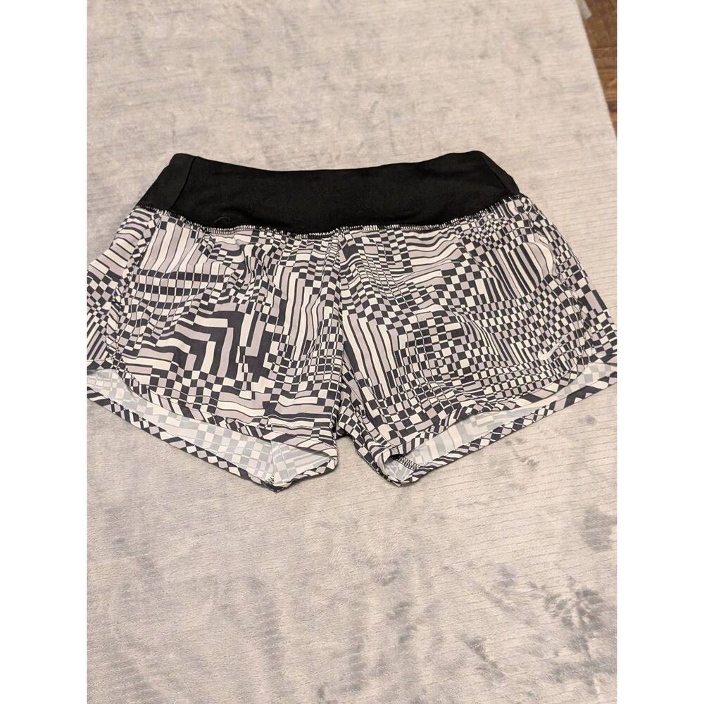 Nike size XS Rival Black White Printed Women's Running Shorts Built-in Brief